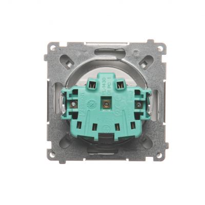 Simon Basic Gniazdo wtyczkowe bez uziemienia z przesłonami torów prądowych 16A 250V zaciski śrubowe stal inox BMG1Z.01/21 BMG1z.01/21 KONTAKT (BMG1z.01/21)