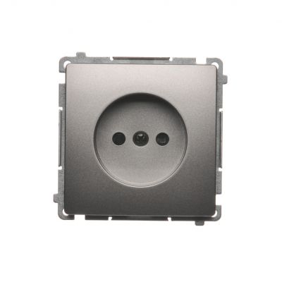Simon Basic Gniazdo wtyczkowe bez uziemienia z przesłonami torów prądowych 16A 250V zaciski śrubowe satynowy BMG1Z.01/29 BMG1z.01/29 KONTAKT (BMG1z.01/29)