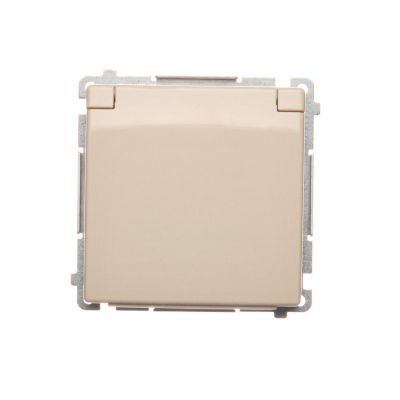 Simon Basic Gniazdo wtyczkowe z uziemieniem z przesłonami torów prądowych bryzgoszczelne IP44 16A 250V zaciski śrubowe beż BMGZ1BZ.01/12 BMGZ1Bz.01/12 KONTAKT (BMGZ1Bz.01/12)