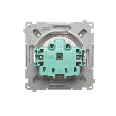 Simon Basic Gniazdo wtyczkowe z uziemieniem z przesł. torów prądowych bryzgoszczelne IP44 16A 250V zaciski śrubowe klapka transp. satynowy BMGZ1BZ.01/29A BMGZ1Bz.01/29a KONTAKT (BMGZ1Bz.01/29a)