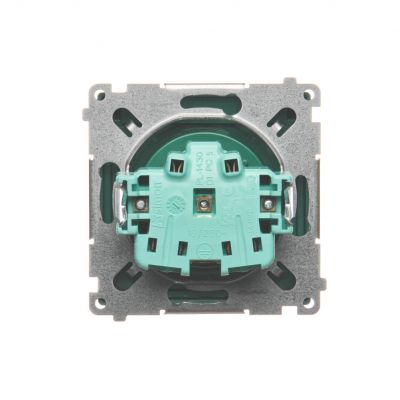 Simon Basic Gniazdo wtyczkowe z uziemieniem z przesł. torów prądowych bryzgoszczelne IP44 16A 250V zaciski śrubowe klapka transp. zielone BMGZ1BZ.01/33A BMGZ1Bz.01/33a KONTAKT (BMGZ1Bz.01/33a)