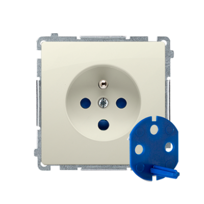 Simon Basic Gniazdo wtyczkowe DATA z uziemieniem i kluczem uprawniającym 16A 250V zaciski śrubowe beż BMGD1.01/12 KONTAKT (BMGD1.01/12)