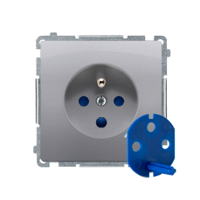 Simon Basic Gniazdo wtyczkowe DATA z uziemieniem i kluczem uprawniającym 16A 250V zaciski śrubowe stal inox BMGD1.01/21 KONTAKT (BMGD1.01/21)