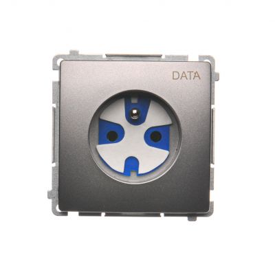 Simon Basic Gniazdo wtyczkowe DATA z uziemieniem i kluczem uprawniającym 16A 250V zaciski śrubowe stal inox BMGD1.01/21 KONTAKT (BMGD1.01/21)
