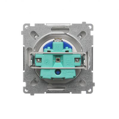 Simon Basic Gniazdo wtyczkowe DATA z uziemieniem i kluczem uprawniającym 16A 250V zaciski śrubowe satynowy BMGD1.01/29 KONTAKT (BMGD1.01/29)