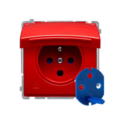 Simon Basic Gniazdo DATA do wersji IP44 z kluczem upraw. 16A 250V zaciski śrub. napis DATA na klapce czerwone *Wymagana uszczelka ramki BMGD1B.01/22 KONTAKT (BMGD1B.01/22)