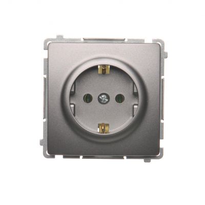 Simon Basic Gniazdo wtyczkowe z uziemieniem Schuko 16A 250V zaciski śrubowe stal inox BMGSZ1.01/21 BMGSz1.01/21 KONTAKT (BMGSz1.01/21)