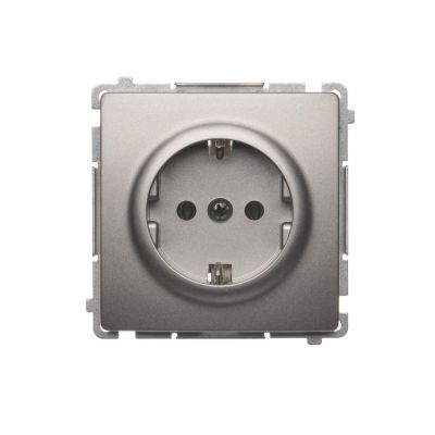 Simon Basic Gniazdo wtyczkowe z uziemieniem Schuko 16A 250V zaciski śrubowe satynowy BMGSZ1.01/29 BMGSz1.01/29 KONTAKT (BMGSz1.01/29)