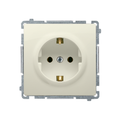 Simon Basic Gniazdo wtyczkowe z uziemieniem Schuko z przesłonami torów prądowych16A 250V zaciski śrubowe beż BMGSZ1Z.01/12 BMGSz1z.01/12 KONTAKT (BMGSz1z.01/12)