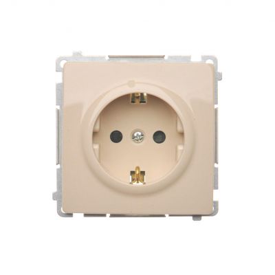 Simon Basic Gniazdo wtyczkowe z uziemieniem Schuko z przesłonami torów prądowych16A 250V zaciski śrubowe beż BMGSZ1Z.01/12 BMGSz1z.01/12 KONTAKT (BMGSz1z.01/12)