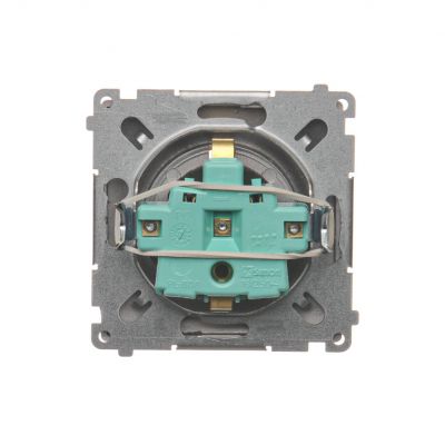 Simon Basic Gniazdo wtyczkowe z uziemieniem Schuko z przesłonami torów prądowych16A 250V zaciski śrubowe stal inox BMGSZ1Z.01/21 BMGSz1z.01/21 KONTAKT (BMGSz1z.01/21)