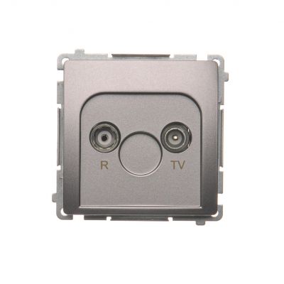 Simon Basic Gniazdo antenowe R-TV przelotowe 10 dB 1x wejście: 5–862 MHz stal inox BMZAP10/1.01/21 KONTAKT (BMZAP10/1.01/21)