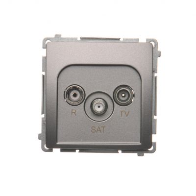 Simon Basic Gniazdo antenowe R-TV-SAT końcowe . 1x wejście: 5 MHz–24 GHz stal inox *Może być użyte jako gn.zakończ. do gn.przelot. R-TV-SAT BMZAR-SAT1.3/1.01/21 KONTAKT (BMZAR-SAT1.3/1.01/21)