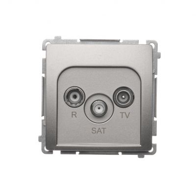 Simon Basic Gniazdo antenowe R-TV-SAT końcowe . 1x wejście: 5 MHz–24 GHz satynowy *Może być użyte jako gn.zakończ. do gn. przelot. R-TV-SAT BMZAR-SAT1.3/1.01/29 KONTAKT (BMZAR-SAT1.3/1.01/29)