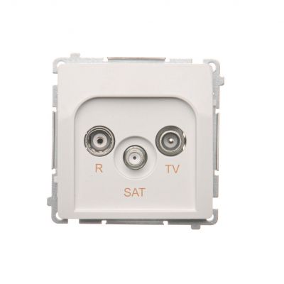 Simon Basic Gniazdo antenowe R-TV-SAT przelotowe (moduł), 1x wejście: 5 MHz–2,4 GHz; biały BMZAR-SAT10/P.01/11 KONTAKT (BMZAR-SAT10/P.01/11)