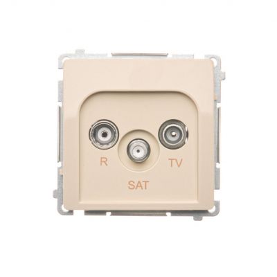 Simon Basic Gniazdo antenowe R-TV-SAT przelotowe 1x wejście: 5 MHz–24 GHz beż BMZAR-SAT10/P.01/12 KONTAKT (BMZAR-SAT10/P.01/12)