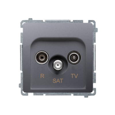 Simon Basic Gniazdo antenowe R-TV-SAT przelotowe 1x wejście: 5 MHz–24 GHz stal inox BMZAR-SAT10/P.01/21 KONTAKT (BMZAR-SAT10/P.01/21)