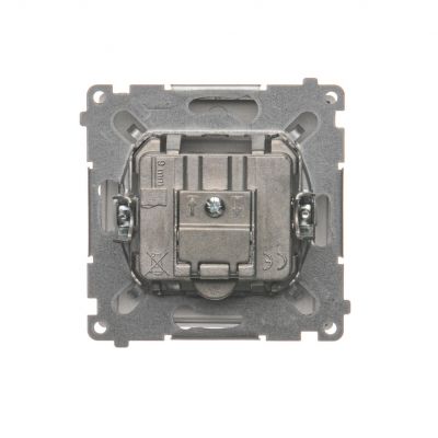 Simon Basic Gniazdo antenowe R-TV-SAT przelotowe 1x wejście: 5 MHz–24 GHz stal inox BMZAR-SAT10/P.01/21 KONTAKT (BMZAR-SAT10/P.01/21)