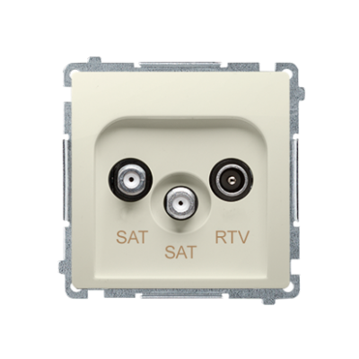 Simon Basic Gniazdo antenowe satelitarne podwójne końcowe SAT-SAT-RTV . 2xwejście: SAT: 5–2400 MHz RTV: 5–862 MHz beż BMZAR+SAT3.1-P2.01/12 KONTAKT (BMZAR+SAT3.1-P2.01/12)