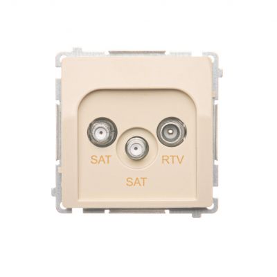 Simon Basic Gniazdo antenowe satelitarne podwójne końcowe SAT-SAT-RTV . 2xwejście: SAT: 5–2400 MHz RTV: 5–862 MHz beż BMZAR+SAT3.1-P2.01/12 KONTAKT (BMZAR+SAT3.1-P2.01/12)