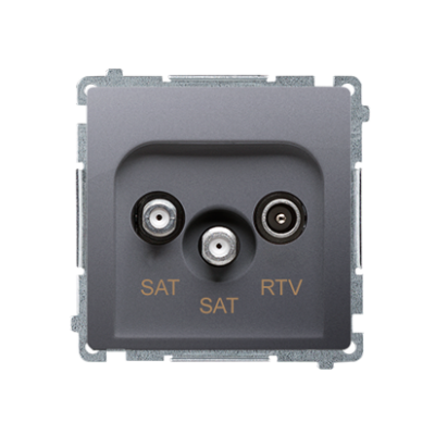 Simon Basic Gniazdo antenowe satelitarne podwójne końcowe SAT-SAT-RTV . 2xwejście: SAT: 5–2400 MHz RTV: 5–862 MHz stal inox BMZAR+SAT3.1-P2.01/21 KONTAKT (BMZAR+SAT3.1-P2.01/21)