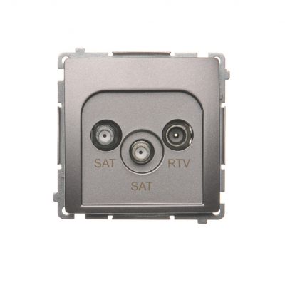 Simon Basic Gniazdo antenowe satelitarne podwójne końcowe SAT-SAT-RTV . 2xwejście: SAT: 5–2400 MHz RTV: 5–862 MHz stal inox BMZAR+SAT3.1-P2.01/21 KONTAKT (BMZAR+SAT3.1-P2.01/21)