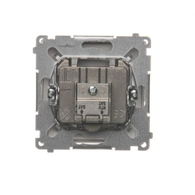 Simon Basic Gniazdo antenowe satelitarne podwójne końcowe SAT-SAT-RTV . 2xwejście: SAT: 5–2400 MHz RTV: 5–862 MHz stal inox BMZAR+SAT3.1-P2.01/21 KONTAKT (BMZAR+SAT3.1-P2.01/21)