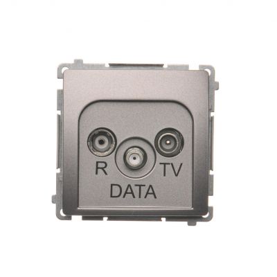 Simon Basic Gniazdo antenowe R-TV-DATA . 1x wejście: 5–862 MHz stal inox BMAD.01/21 KONTAKT (BMAD.01/21)