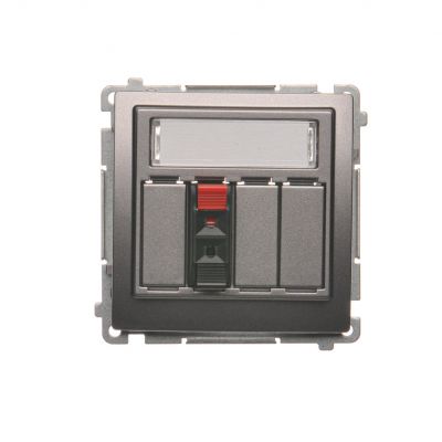 Simon Basic Gniazdo głośnikowe 1-krotne z polem opisowym . Przekrój przew. dla wejścia i wyjścia 25 mm2. Mocowanie na łapki i wkręty stal inox BMGL31.01/21 KONTAKT (BMGL31.01/21)