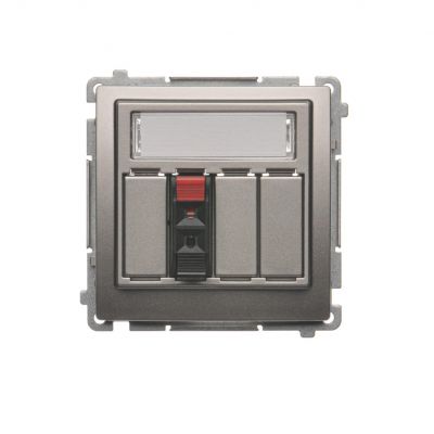Simon Basic Gniazdo głośnikowe 1-krotne z polem opisowym . Przekrój przew. dla wejścia i wyjścia 25 mm2. Mocowanie na łapki i wkręty satynowy BMGL31.01/29 KONTAKT (BMGL31.01/29)