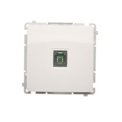 Simon Basic Gniazdo telefoniczne RJ11 uniwersalne pojedyncze . Montaż na łapki lub wkręty biały BMTU.01/11 KONTAKT (BMTU.01/11)
