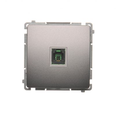 Simon Basic Gniazdo telefoniczne RJ11 uniwersalne pojedyncze . Montaż na łapki lub wkręty stal inox BMTU.01/21 KONTAKT (BMTU.01/21)