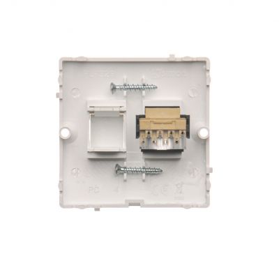 Simon Basic Gniazdo telefoniczne RJ11 . Montaż gniazda na wkręty do puszki biały BMTF1.02/11 KONTAKT (BMTF1.02/11)