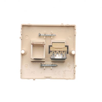 Simon Basic Gniazdo telefoniczne RJ11 . Montaż gniazda na wkręty do puszki beż BMTF1.02/12 KONTAKT (BMTF1.02/12)