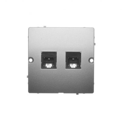 Simon Basic Gniazdo telefoniczne RJ11 podwójne . Montaż gniazda na wkręty do puszki satynowy BMTF2.02/29 KONTAKT (BMTF2.02/29)