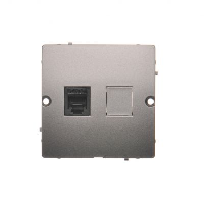 Simon Basic Gniazdo telefoniczne RJ12 . Montaż gniazda na wkręty do puszki stal inox BMT1.02/21 KONTAKT (BMT1.02/21)