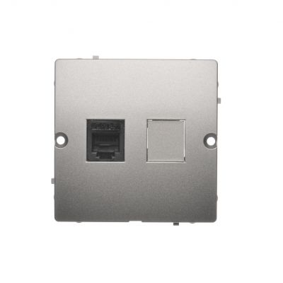 Simon Basic Gniazdo telefoniczne RJ12 . Montaż gniazda na wkręty do puszki satynowy BMT1.02/29 KONTAKT (BMT1.02/29)