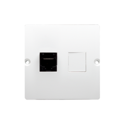 Simon Basic Gniazdo komputerowe RJ45 pojedyncze kategoria 5e . Montaż gniazda na wkręty do puszki biały BMF51.02/11 KONTAKT (BMF51.02/11)