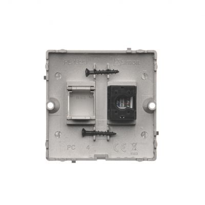 Simon Basic Gniazdo komputerowe RJ45 pojedyncze kategoria 5e . Montaż gniazda na wkręty do puszki satynowy BMF51.02/29 KONTAKT (BMF51.02/29)