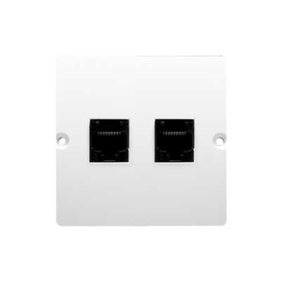 Simon Basic Gniazdo komputerowe RJ45 podwójne kategoria 5e . Montaż gniazda na wkręty do puszki biały BMF52.02/11 KONTAKT (BMF52.02/11)