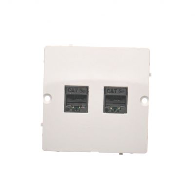 Simon Basic Gniazdo komputerowe RJ45 podwójne kategoria 5e . Montaż gniazda na wkręty do puszki biały BMF52.02/11 KONTAKT (BMF52.02/11)
