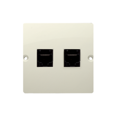Simon Basic Gniazdo komputerowe RJ45 podwójne kategoria 5e . Montaż gniazda na wkręty do puszki beż BMF52.02/12 KONTAKT (BMF52.02/12)