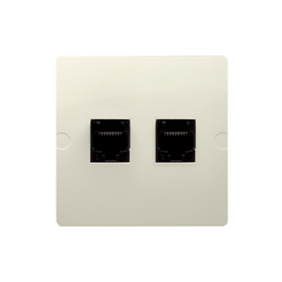Simon Basic Gniazdo komputerowe RJ45 kat.5e + telefoniczne RJ11 . Montaż gniazda na wkręty do puszki beż BMF5T.02/12 KONTAKT (BMF5T.02/12)