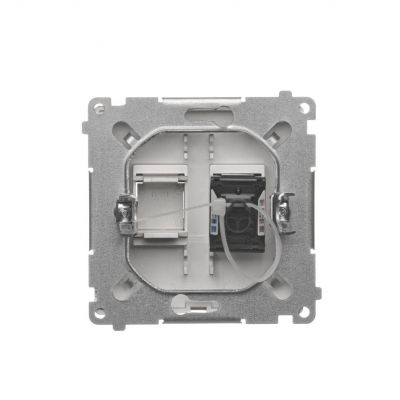 Simon Basic Gniazdo komputerowe RJ45 kategoria 6 pojedyncze z przesłoną przeciwkurzową . Montaż na łapki lub wkręty satynowy BM61.01/29 KONTAKT (BM61.01/29)