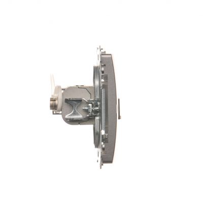 Simon Basic Gniazdo komputerowe RJ45 kategoria 6 pojedyncze ekranowane z przesłoną przeciwkurzową . Montaż na łapki lub wkręty stal inox BM61E.01/21 KONTAKT (BM61E.01/21)