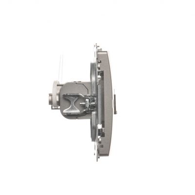 Simon Basic Gniazdo komputerowe RJ45 kategoria 6 pojedyncze ekranowane z przesłoną przeciwkurzową . Montaż na łapki lub wkręty satynowy BM61E.01/29 KONTAKT (BM61E.01/29)