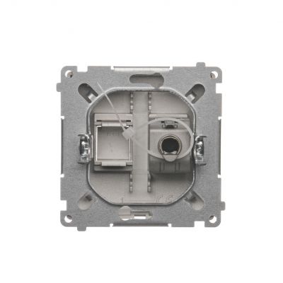 Simon Basic Gniazdo komputerowe RJ45 kategoria 6 pojedyncze ekranowane z przesłoną przeciwkurzową . Montaż na łapki lub wkręty satynowy BM61E.01/29 KONTAKT (BM61E.01/29)