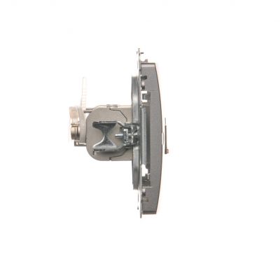Simon Basic Gniazdo komputerowe RJ45 kategoria 6 podwójne ekranowane z przesłoną przeciwkurzową . Montaż na łapki lub wkręty stal inox BM62E.01/21 KONTAKT (BM62E.01/21)