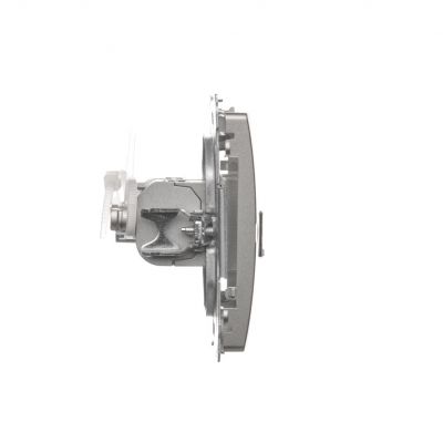 Simon Basic Gniazdo komputerowe RJ45 kategoria 6 podwójne ekranowane z przesłoną przeciwkurzową . Montaż na łapki lub wkręty satynowy BM62E.01/29 KONTAKT (BM62E.01/29)