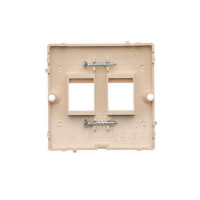 Simon Basic Pokrywa gniazd teleinformatycznych na Keystone płaska podwójna. Montaż gniazda na wkręty do puszki beż BMGK1P/12 KONTAKT (BMGK1P/12)